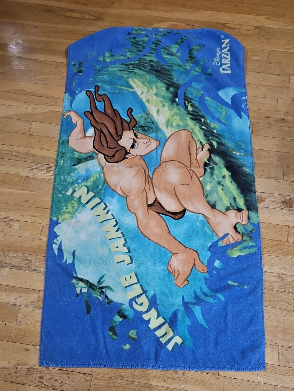 Vintage 90s Disney Tarzan Jungle Legend Beach Towel